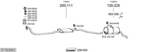 Sistema de gases de escape Peugeot PARTNER Box Body/MPV