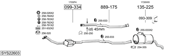 Sistema de gases de escape Peugeot PARTNER Box Body/MPV