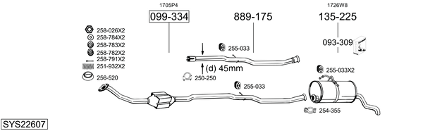 Sistema de gases de escape Peugeot PARTNER Box Body/MPV