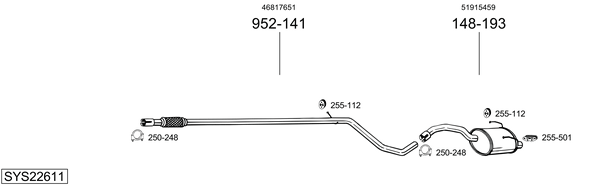 Sistema de gases de escape Fiat PANDA Hatchback Van