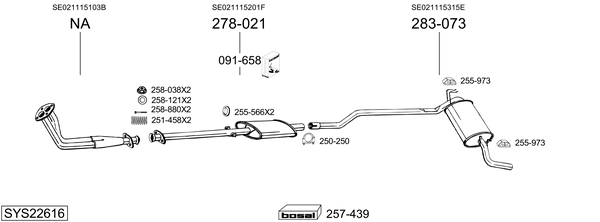 Sistema de gases de escape Seat IBIZA I