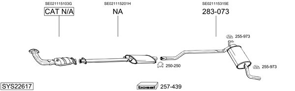 Sistema de gases de escape Seat IBIZA I