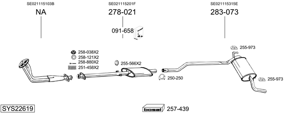 Sistema de gases de escape BOSAL SYS22619