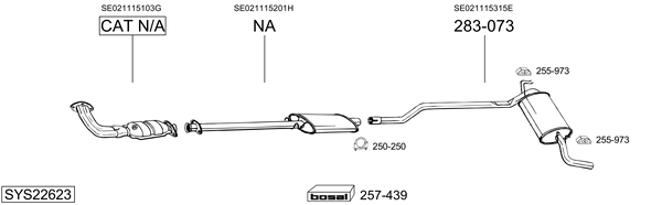 Sistema de gases de escape Seat IBIZA I