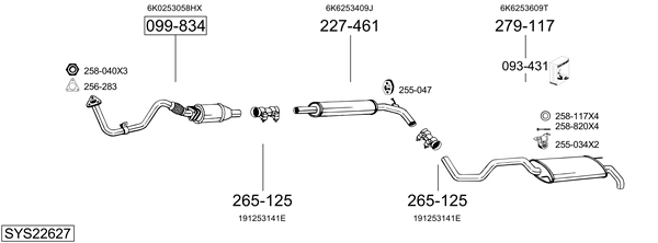 Sistema de gases de escape Seat IBIZA II