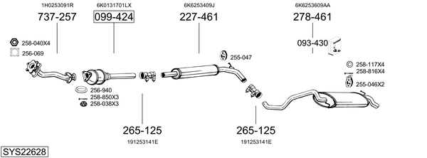 Sistema de gases de escape Seat IBIZA II