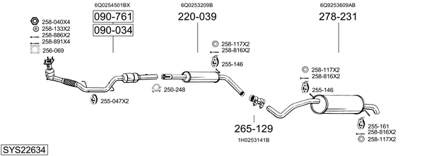 Sistema de gases de escape Seat CORDOBA