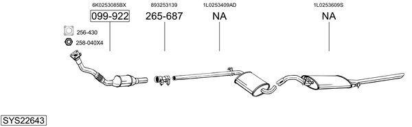 Sistema de gases de escape Seat TOLEDO I
