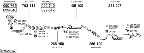 Sistema de gases de escape Seat TOLEDO II