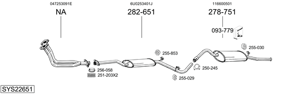 Sistema de gases de escape Skoda FAVORIT Forman