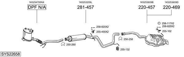 Sistema de gases de escape Skoda OCTAVIA II Combi
