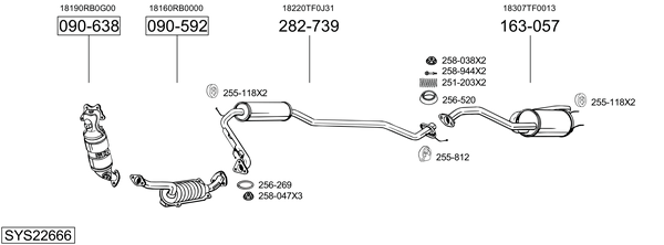 Sistema de gases de escape Honda JAZZ III