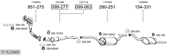 Sistema de gases de escape Ford FOCUS I Estate Van