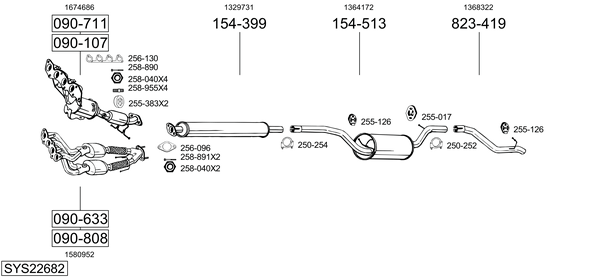 Sistema de gases de escape Ford FOCUS II