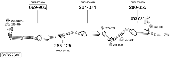 Sistema de gases de escape Skoda FELICIA Cube Van