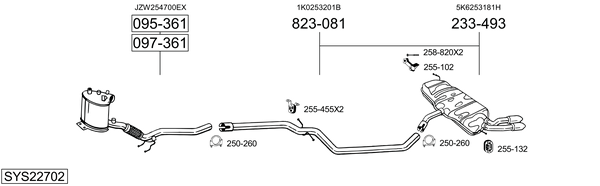 Sistema de gases de escape Vw GOLF VI Van