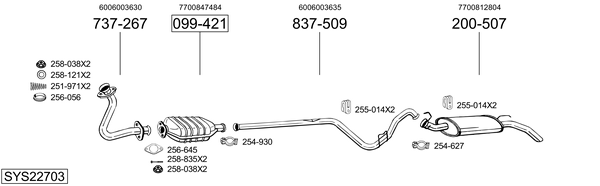 Sistema de gases de escape Renault EXPRESS Pickup