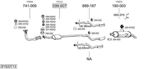 Sistema de gases de escape Peugeot 106 II