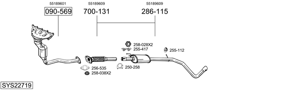 Sistema de gases de escape Fiat STILO VAN
