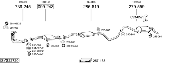 Sistema de gases de escape Ford ESCORT VI Turnier