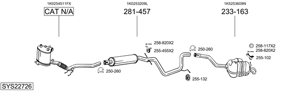 Sistema de gases de escape Vw GOLF VI Variant