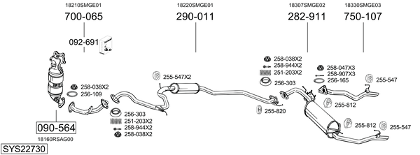 Sistema de gases de escape Honda CIVIC VIII Hatchback