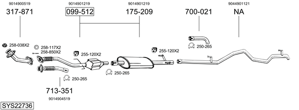 Sistema de gases de escape Mercedes-Benz SPRINTER 4-t Van