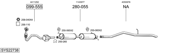 Sistema de gases de escape BOSAL SYS22738