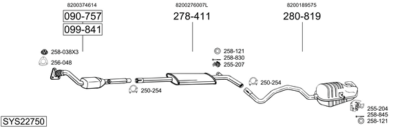 Sistema de gases de escape Renault MEGANE II Saloon