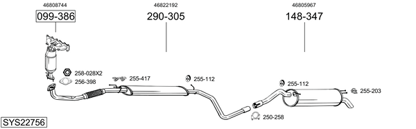 Sistema de gases de escape Fiat STILO