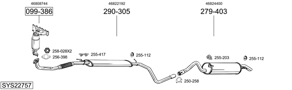 Sistema de gases de escape Fiat STILO VAN