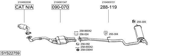 Sistema de gases de escape Mercedes-Benz E-CLASS T-Model
