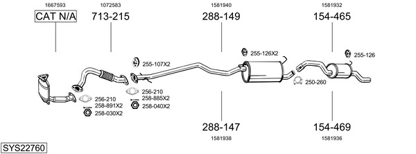 Sistema de gases de escape BOSAL SYS22760