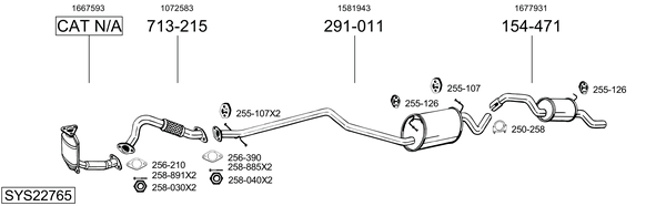 Sistema de gases de escape BOSAL SYS22765