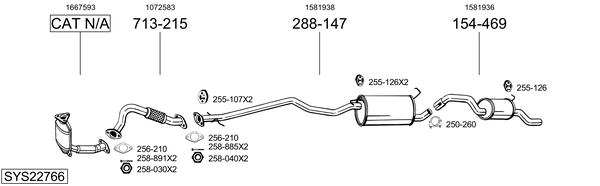 Sistema de gases de escape BOSAL SYS22766