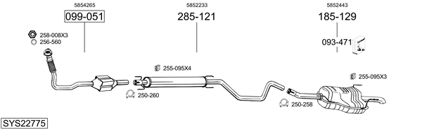Sistema de gases de escape Opel ZAFIRA A MPV