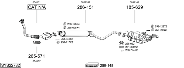 Sistema de gases de escape Opel VECTRA B Estate