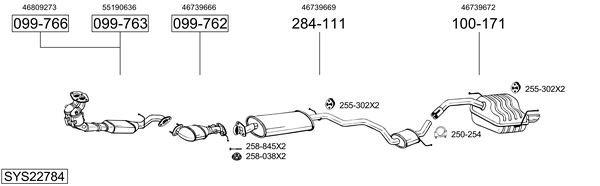Sistema de gases de escape Alfa Romeo 147