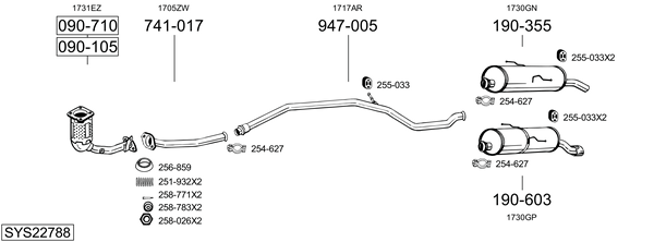 Sistema de gases de escape Peugeot 206 Hatchback