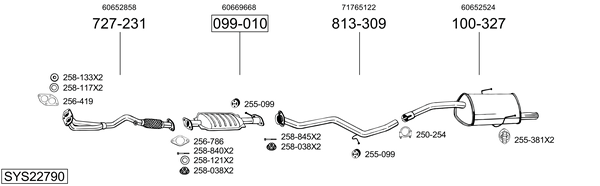 Sistema de gases de escape Alfa Romeo 156