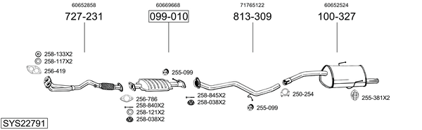 Sistema de gases de escape Alfa Romeo 156 Sportwagon