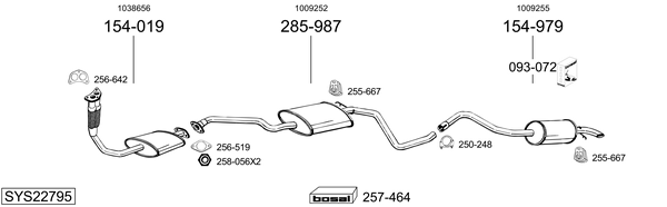 Sistema de gases de escape BOSAL SYS22795