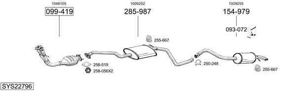 Sistema de gases de escape BOSAL SYS22796