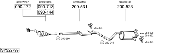 Sistema de gases de escape Renault MODUS / GRAND MODUS