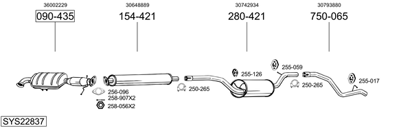 Sistema de gases de escape Volvo S40 II