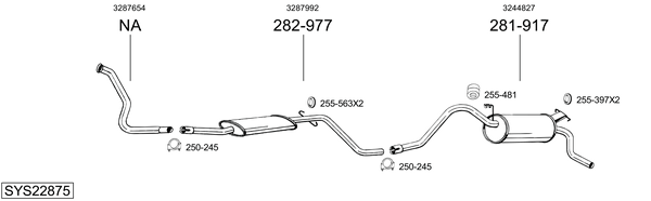 Sistema de gases de escape BOSAL SYS22875