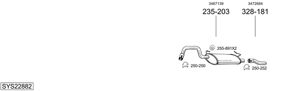 Sistema de gases de escape BOSAL SYS22882