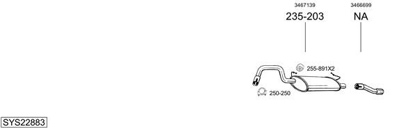Sistema de gases de escape BOSAL SYS22883