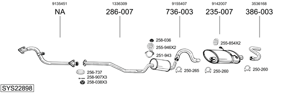 Sistema de gases de escape Volvo 960