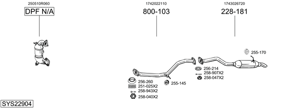 Sistema de gases de escape Toyota AURIS